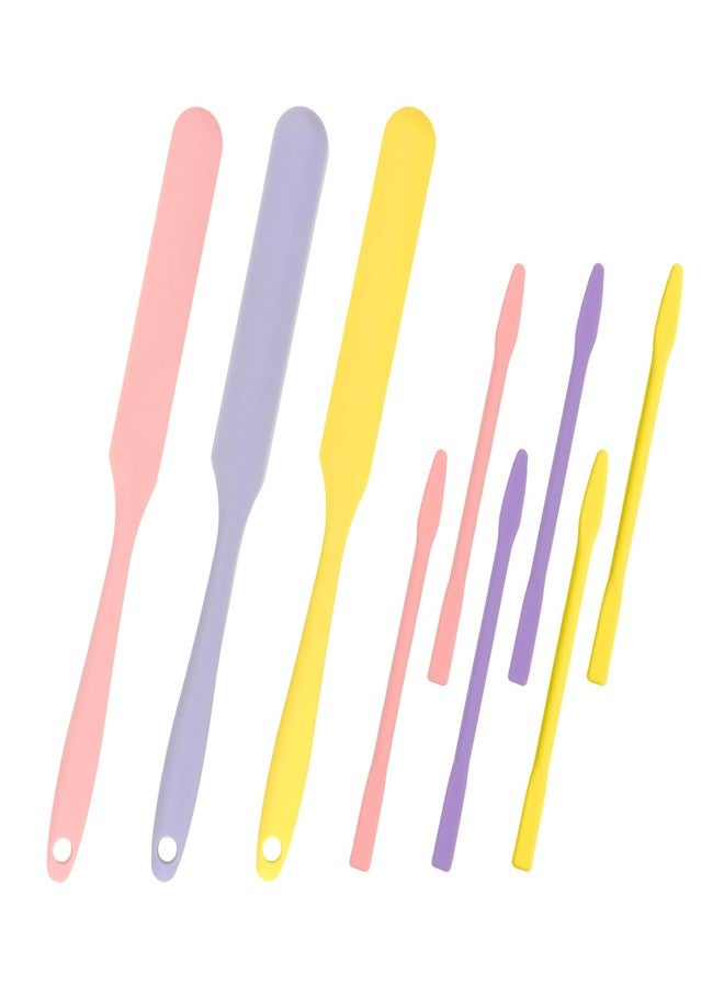 Koceci 9Pcs Silicone Wax Stick for Hair Removal, Reusable Eyebrow Wax Sticks and Silicone Applicator Sticks, Beauty Spatula for Home Salon Body Use (3 Colors) - Image 1